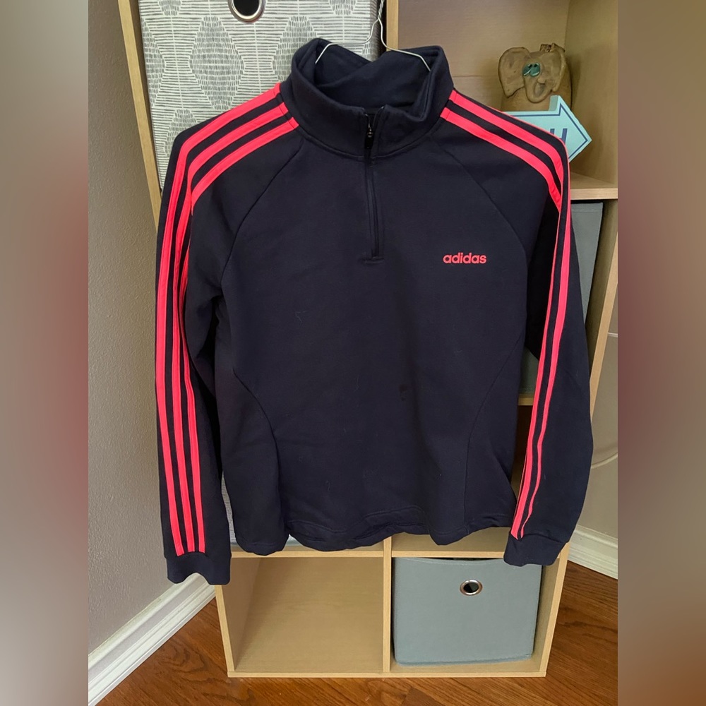 Ladies Adidas 1/4 zip pullover, size Large